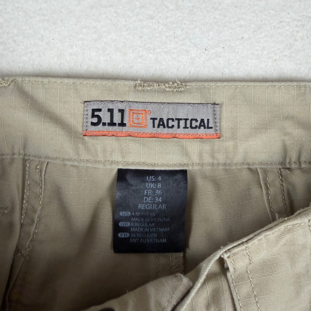 5.11 Tactical Women's Khaki Ripstop Cargo Pants Size 4 Regular Tan Utility Work - Picture 5 of 6